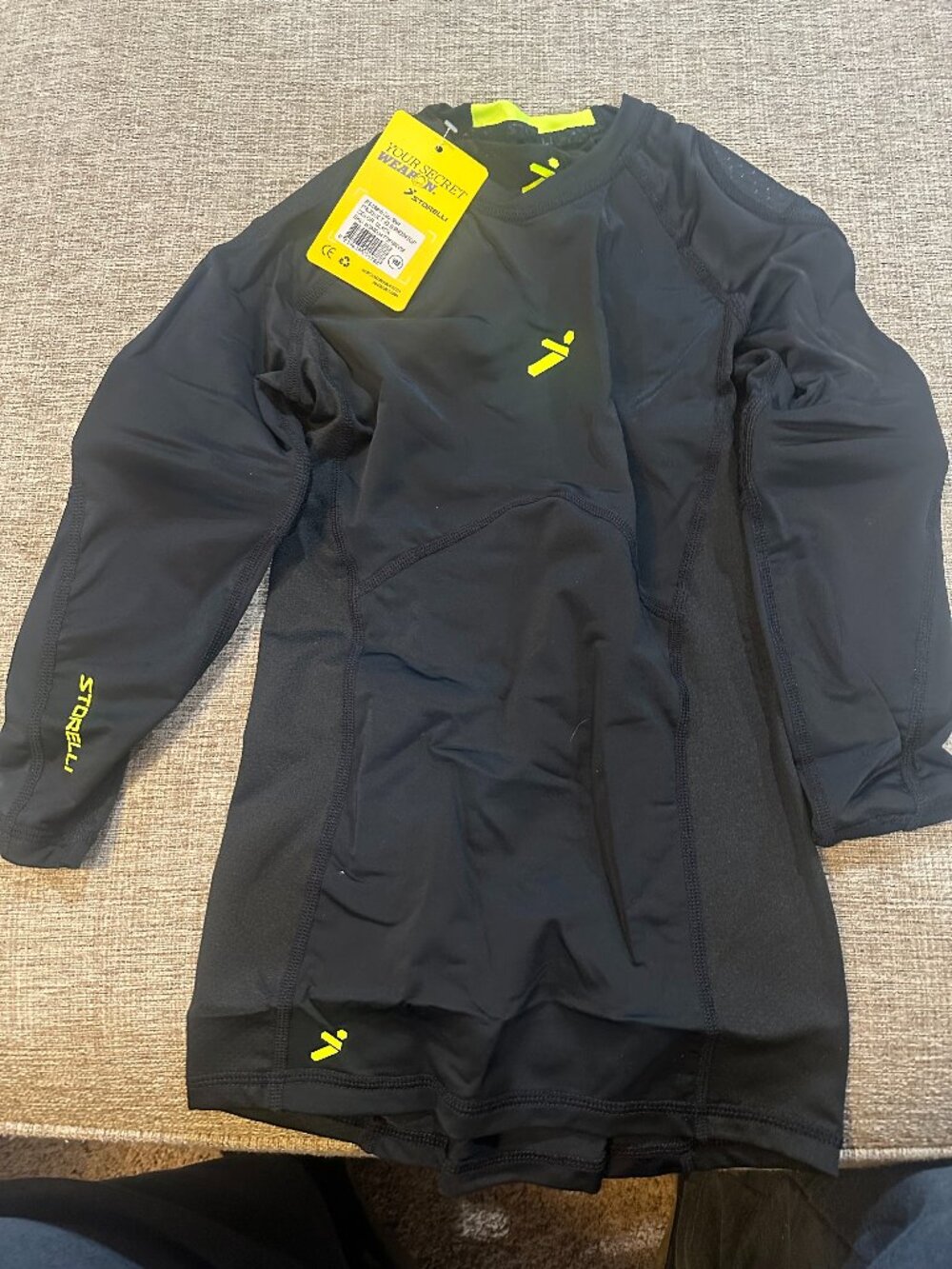 STORELLI BODY SHIELD MATCH DAY SHIRT BLACK YOUTH MEDIUM